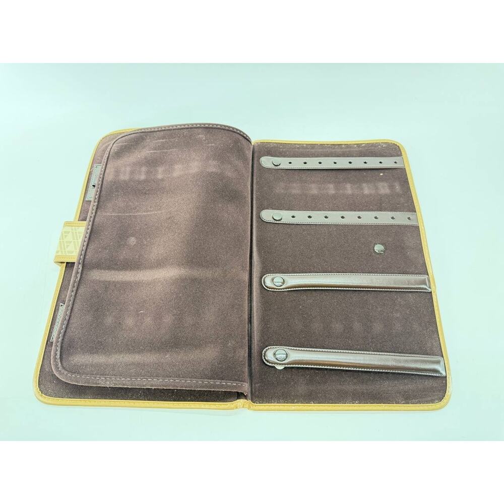 Vintage Avon Jewelry Travel Organizer Case Necklace Ring Earring Storage Box Tan - Picture 5 of 12